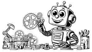 desenho de robô simpático